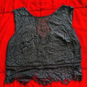 Express Black Lace Crop Top